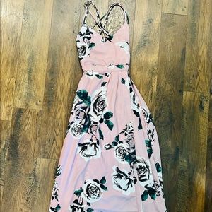 Stunning Light Pink Floral Maxi Dress